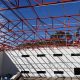steel fabrication exposed roof trusses sports stadium Sunshine Coast